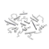 10 Rinkinių 10-40 mm Omaro Sagtelės Kabliukai Apyrankės Galiniai Jungikliai Slankioji Sagtelė Prailginimo Grandinėlė „Pasidaryk pats“ Juvelyrikos Gamybai 10mmx 10 Sets sidabras