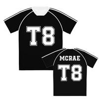 Tate McRae T8 Soccer Jersey Unisex Streetwear Football Tees Raglan Sleeve Tee V-neck Short Sleeve Summer Tshirts Graphic Print Merch L white