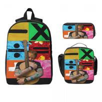 Ed Sheeran Loop Tour 2026 Kids Backpack Lunch Box Pencil Boxes for Boys Girls Backpacks Large Capacity Schoolbag Bookbag Set black