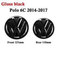 New 2026 Emblems 2Pcs Silver/Black Front Radiator Grille & Rear Trunk Lid For VW Polo 6C0853600 / 6R0853600A (2009-2017) Accessories cp50 black