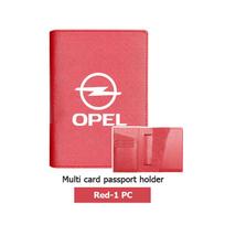 Leather Wallet Multi Slot Passport Travel Wallet ID Card Holder For Opel Insignia Corsa Zafira Mokka Grandland Antara Ampera Cy7 pink