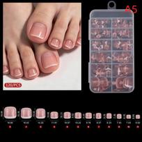 Press On Toe Nail Tips 120Pcs White Short Square Full Cover Artificial False Toenails for Summer Daily Wear A5 white