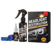 1/2set Car Headlight Restoration Polishing Kits Headlamp Scratch Remover Repair Cleaning Paste Remove Oxidation Headlight Polish gray