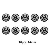 5/10Pcs 14MM Car Remote Key Badge Emblem Metal Logo Stickers For VW GTI Polo Golf Passat Tiguan Arteon Touareg CC Taigo Caddy Je gray
