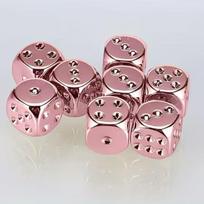 Metallic Dice Set 6 Sided Standard Game Dice for Tabletop Board Game Bar Party DND RPG Gaming Accessories gray