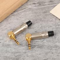 1pc Right Angle Mini Jack 3.5mm Stereo Right Angle Male Plug Audio Repair Earphone Soldering Adapter Solder Connector One Size