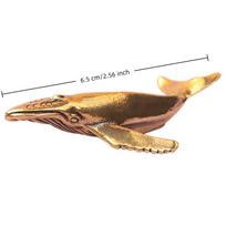 Shark Whale Antique Brass Miniature Figurine Solid Metal Feng Shui Ornament for Living Room TV Stand Decor A3
