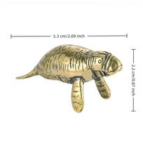 Shark Whale Antique Brass Miniature Figurine Solid Metal Feng Shui Ornament for Living Room TV Stand Decor A5
