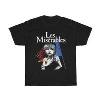 Les Miserables Broadway Musical Show Men's Black T-Shirt Clothing Graphic Short Sleeve Shirt Me XS gray