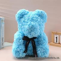 Preserved PE Foam Rose Bear for Birthdays, Qixi Festival, and Proposals Without Gift Box šviesiai mėlyna spalva