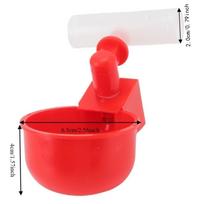 10 Sets Easy to Clean PP Chicken Waterer Cups Red Durable Poultry Drinking Bowl Automatic Filling Waterer For Quails red