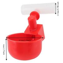 10 Sets Easy to Clean PP Chicken Waterer Cups Red Durable Poultry Drinking Bowl Automatic Filling Waterer For Quails