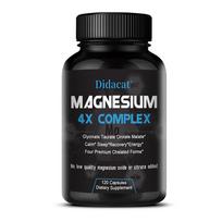 Didacat Magnesium 4X Complex Supplement , 200mg, Glycinate, Taurate, Orotate & Malate, Chelated, 120 Caps 120 Capsules