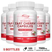 Xemenry Tart Cherry 7000mg Capsules 120pcs — Antioxidant Support, Daily Wellness, Nutritional Support 120*5
