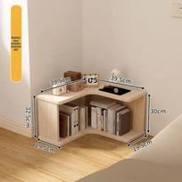 Solid Wood Corner Bookshelf - Floor-Standing Right Angle Storage Rack