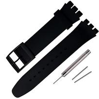 Silicone Replacement Watch Strap for Swatch 20mm Black juoda