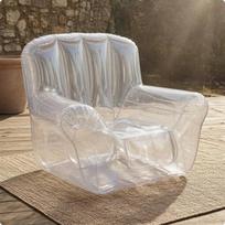 Skaidri Atlošiama Kėdė Blizgi Pripučiama Plati Porankiai Skaidri Sofa gray
