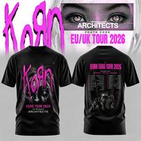 Unisex Korn Eu Uk Tour 2026 Tshirt Double Sided Graphic Numetal Band Oversized Streetwear Short Sleeve Tee XL purple