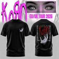 Unisex Korn Eu Uk Tour 2026 Tshirt Double Sided Graphic Numetal Band Oversized Streetwear Short Sleeve Tee 4XL purple