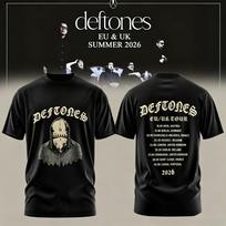 Vintage Deftones Eu Uk 2026 Tour TShirt DoubleSided Eyes Graphic Print Unisex Rock Band Oversized Short Sleeve Streetwear Tees 4XL black