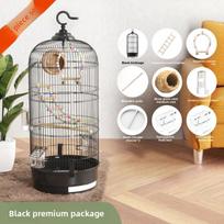 Large Parrot Cage Circular Metal Luxury Villa for Cockatiel Macaw Birds Aviary Family Use Parrot Cage  Large Luxurious Bird Nest style-1