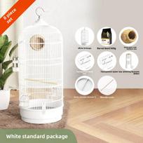 Large Parrot Cage Circular Metal Luxury Villa for Cockatiel Macaw Birds Aviary Family Use Parrot Cage  Large Luxurious Bird Nest style-2 white