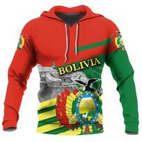 Bolivijos Vėliavos Hoodis Vyrams 3D Spausdintas Lotynų Amerikos Nacionalinis Herbas Megztinis Ilgomis Rankovėmis Viršutiniai Drabužiai Sportiniai Bėgimo Hoodies 5XL red