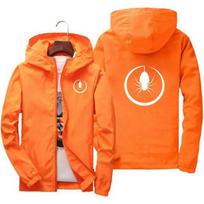 Vyriškas neperšlampamas striukė su gobtuvu, vėjo nepraleidžianti striukė lauko sportui, žygiams, dviračių sportui ir žvejybai 6XL balta/oranžinė