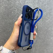 Objektyvo laikiklis Magnetinis Matinis Telefono Dėklas iPhone 16 15 Plus 14 13 12 Pro Max Riešo Dirželis Minkštais Kraštais Silikoninis Smūgiams Atsparus Viršelis IPhone 16 Pro