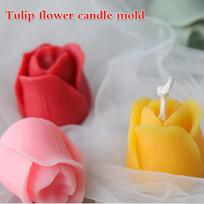 3D Tulip Candle Mold Handmade Flower Soap Silicone Mold Plaster Aromatherapy Molds Chocolate Candy Fondant Cake Decorating Tools red