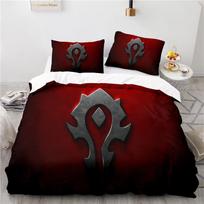 World of Warcraft Žaidimų Patalynės Komplektas Hordos Vėliavos Spausdinamas Antklodės Užvalkalų Komplektas Pagalvės Užvalkalas Viengulis Dvigulis Karalienės Karaliaus Dydis Lašinis Siuntimas 135x200cm gray