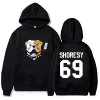 Shoresy69 Sudbury Mėlynių Buldogai Hoodies Vyriški Gatvės Stiliaus Ilgomis Rankovėmis Laisvalaikio Moteriški Džemperiai Su Goptu Animacinių Grafikos Drabužiai Hoodie L black