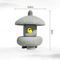 Mini pagodos žibinto šviesos sodo statula Mikro peizažas žuvų bako Zen kiemo akvariumas Bonsai Zen sodo namų lauko dekoracijos gray