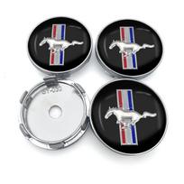 4 vnt. Automobilio rato centro stebulės gaubtas ratlankio dangtelis emblema lipdukas Ford Mustang Mondeo Focus Fiesta Escape Kuga Ecosport Ranger Mustang juoda