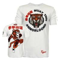 Muay Thai 3D spausdinimo sportiniai greitai džiūstantys kvėpuojantys vyriški marškinėliai Brazilijos Jiu-Jitsu MMA komandinės treniruočių uniformos trumpomis rankovėmis drabužiai 2XL white