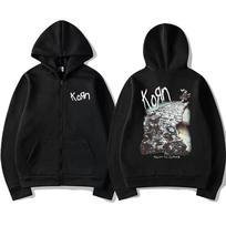 Korn Roko Grupė Užtraukiama Hoody Vyrams Ir Moterims Laisva Madinga Užtraukiama Striukė Laisva Vintažinė Grafinė Striukė Ftl 25 Klasikinė 3XL black