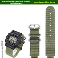 GM5600 laikrodžio grandinėlė, skirta CASIO Casio DW-5600/5610 GW-B5600/5000 serijos modifikuotiems nailoninio audinio vyriškiams laikrodžių dirželiams, priedai 16mm gray