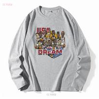Vintažinio stiliaus 1992 m. krepšinio marškinėliai 90-ųjų Dream Team JAV vintažiniai skalbti unisex grafinis viršus kasdieniam dėvėjimui kvėpuojantis S gray