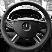 Automobilio vairo pynimo užvalkalas Oda 100% Tinka Mercedes Benz W164 M-klasei ML350 ML500 X164 GL-klasei GL4 Red Thread gray