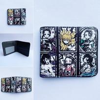 Japonijos animaciniai komiksai Demon Slayer trumpa piniginė su animaciniu piešiniu studento monetinė 0022 11.5*9*1cm black