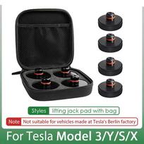 4 vnt. Kėlimo domkratų padėklai Tesla Model 3 Y S X Highland Priedai Guminiai blokeliai Važiuoklės kėlimo stovai Adapterio dėklas black