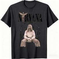 2026 Naujas Nirvana Roko Grupės Vyriškas Moteriškas Medvilninis Marškinėlis Hip-hop Stiliaus Vyriškas ir Moteriškas Oversize Y2K Marškinėlis Laisvas Kasdienis Lauko Gatvės XXXL smėlis