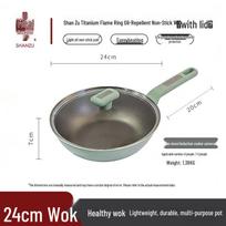 Shan Zu Titanium Non-Stick Induction Wok with Flat Bottom gray