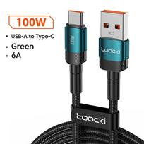 Toocki 7A USB Type C Cable For Huawei Honor 100W/66W Fast Charging Charger USB C Data Cord Cable For Poco Oneplus Samsung 0.25M black