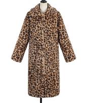 Leopardo dirbtinio kailinio paltai Moteriški drabužiai Madingi atvartas Pūkuotas švarkas moteriškas ilgomis rankovėmis švarkas apykaklės Dirbtinio kailio striukė Moteriškas pliušinis paltas gatvės apranga XXL ryškiai rožinė
