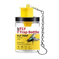 Fly Bag Trap PP+Wire Chain Hanging Flytrap Cage Non-Toxic And Non-Hazardous for Canteens/Restaurants/Toilets/Rubbish Rooms yellow