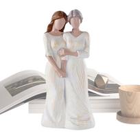 Mom And Daughter Statue Mother Daughter Hugging Statues Hugging Mother And Daughter Figurines Ideal For Mother's Day Birthday white