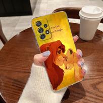 Skaidrus dėklas Samsung Galaxy A57 A37 A56 5G A36 Dėklai A55 A54 A35 A26 A07 A17 A16 A06 A34 A15 Viršelis Liūtas Karalius HAKUNA MATATA Galaxy A52 yellow