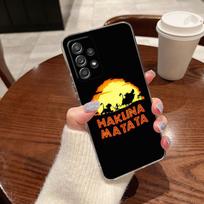 Skaidrus dėklas Samsung Galaxy A57 A37 A56 5G A36 Dėklai A55 A54 A35 A26 A07 A17 A16 A06 A34 A15 Viršelis Liūtas Karalius HAKUNA MATATA Galaxy A50 blue