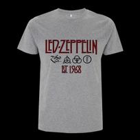 Led Zeppelin Simbolių Logotipo Marškinėliai Klasikinės Hard Rock Grupės Juodi Unisex Didelio Dydžio Vintažiniai Medvilniniai Moterims Ir Vyrams Marškinėliai S gray